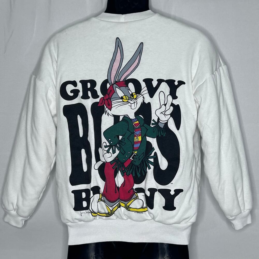 Vintage 1992 Bugs Bunny “Groovy Boss Bunny” Sweatshirt Double Sided Heavyweight